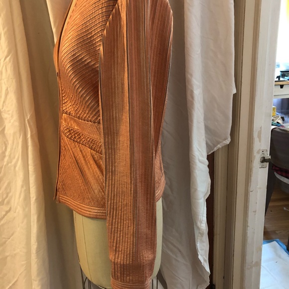 Peach Leather Zip up In Suede Jacket-S- - Picture 5 of 7